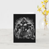 Gorilla Monkey Gym Wear Bodybuilding Workout Motiv カード (黄色い花)