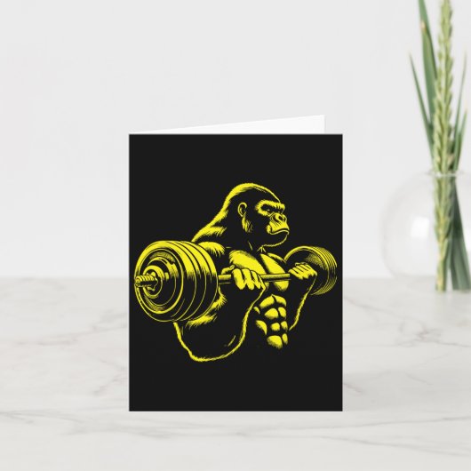Gorilla Monkey Gym Weight Lifting Bodybuilding Wor カード (正面)