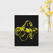 Gorilla Monkey Gym Weight Lifting Bodybuilding Wor カード (黄色い花)