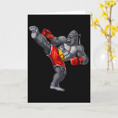 Gorilla Muay Thai Boxing Karate Kickboxing Martial カード (黄色い花)