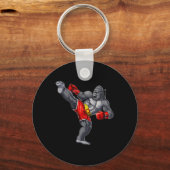 Gorilla Muay Thai Boxing Karate Kickboxing Martial キーホルダー (正面)