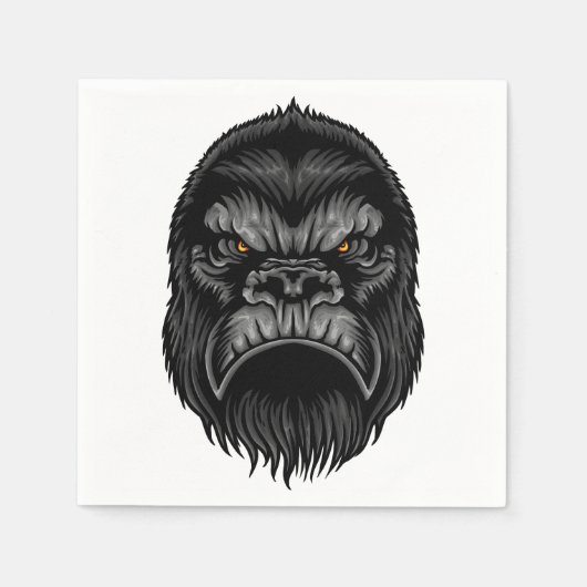 Gorilla Napkins -パーティー図解入りの、写真付きの用品 スタンダードカクテルナプキン (正面)