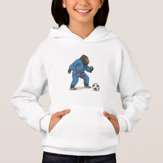 Gorilla playing soccer in karate kimono (正面)
