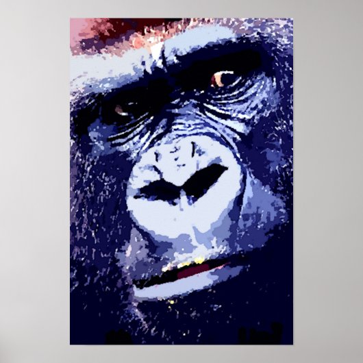 Gorilla Pop Art Poster Print ポスター (正面)