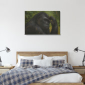 Gorilla Reflection – 思いやりのある野生生物ポートレート キャンバスプリント (インサイチュ (寝室))