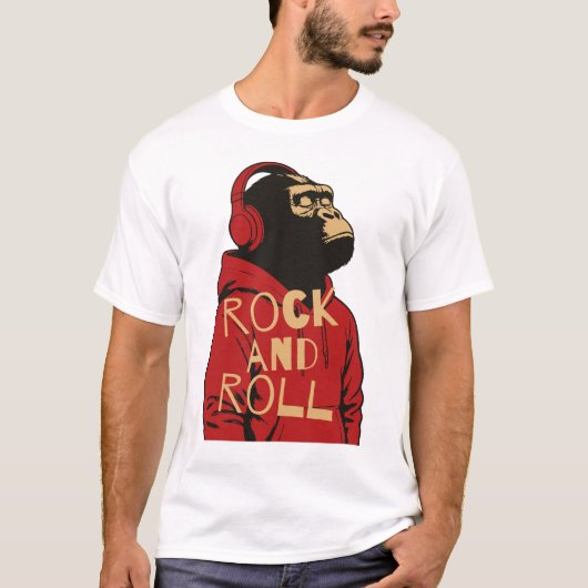 Gorilla Rock And Roll Hoodie Tシャツ (正面)