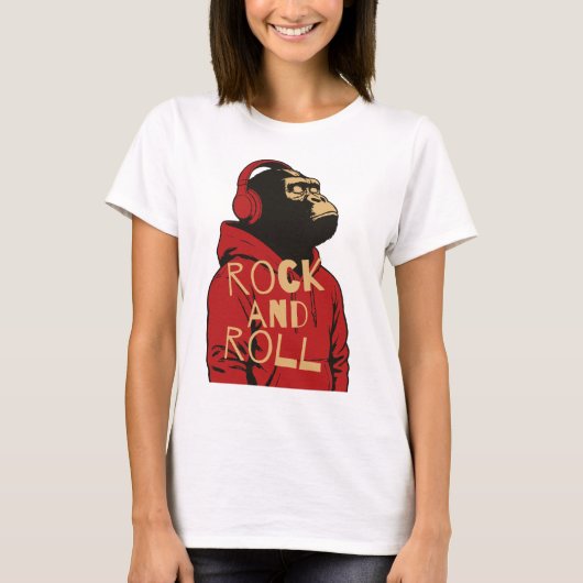 Gorilla Rock And Roll Hoodie Tシャツ (正面)