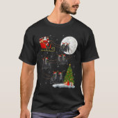 Gorilla Santa Sleigh Flying Funny Magical Christma Tシャツ (正面)