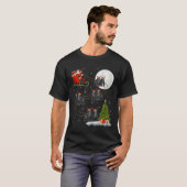 Gorilla Santa Sleigh Flying Funny Magical Christma Tシャツ (正面フル)