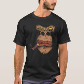 Gorilla Smoking Cigar - Funny Cigar Smoker Tシャツ (正面)