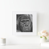Gorilla sucking fingers Clock2 指しゃぶりのゴリラ時計 スクエア壁時計 (ホーム)