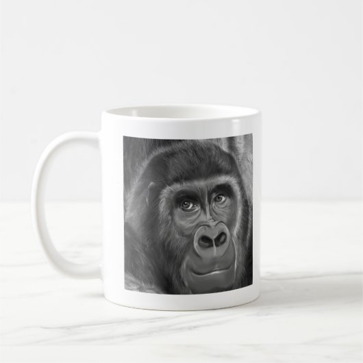 Gorilla sucking fingers MagCup2 指しゃぶりのゴリラマグカップ コーヒーマグカップ (左)