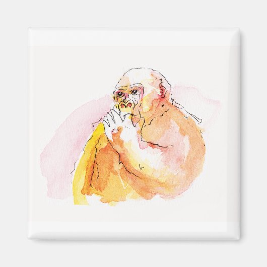 Gorilla sucking fingers Magnet 指しゃぶりのゴリラマグネット マグネット (正面)