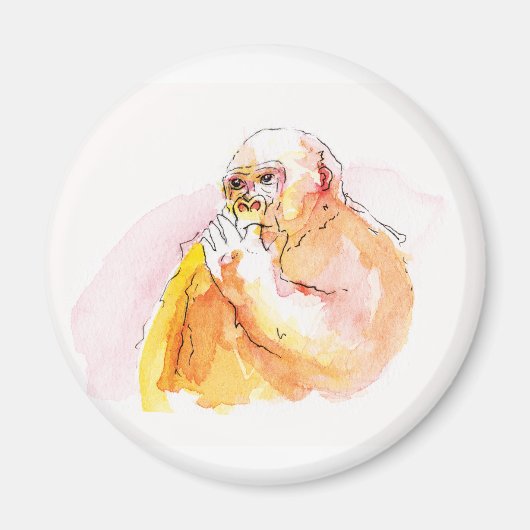 Gorilla sucking fingers Magnet 指しゃぶりのゴリラマグネット マグネット (正面)