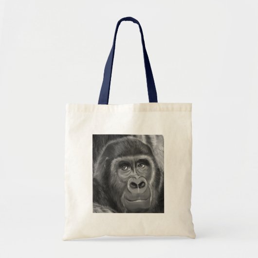 Gorilla sucking fingers Tote bag2 指しゃぶりのゴリラトートバッグ トートバッグ (正面)