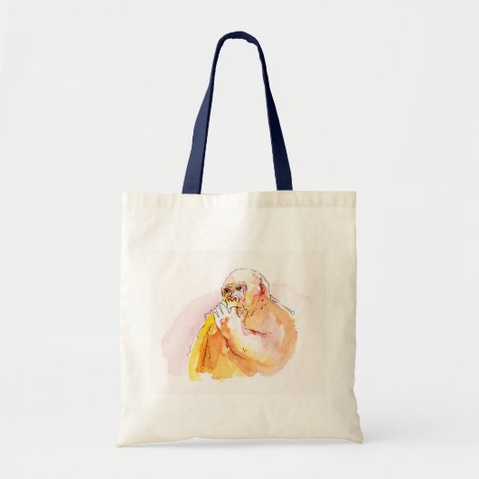 Gorilla sucking fingers Tote bag 指しゃぶりのゴリラトートバッグ トートバッグ (正面)