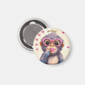Gorilla Valentine's Day Heart Badge - Kids School  マグネット (正面/裏面)