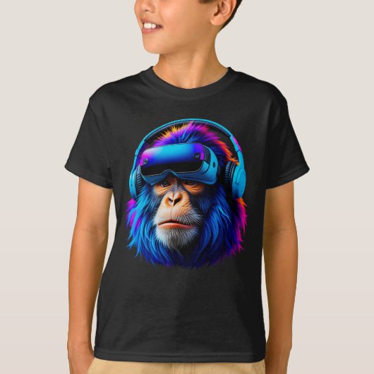 Gorilla VRおもしろいのラベル遊Gorilla Monke Gorilla Tシャツ (正面)