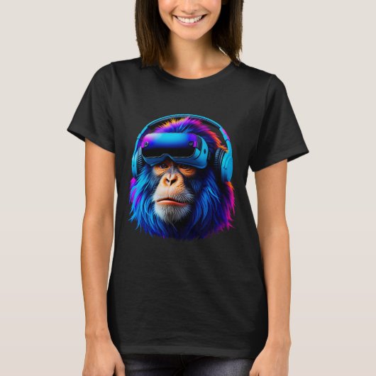 Gorilla VRおもしろいのラベル遊Gorilla Monke Gorilla Tシャツ (正面)