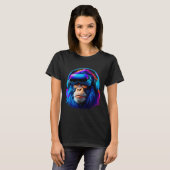 Gorilla VRおもしろいのラベル遊Gorilla Monke Gorilla Tシャツ (正面フル)