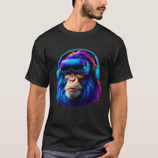 Gorilla VRおもしろいのラベル遊Gorilla Monke Gorilla Tシャツ (正面)