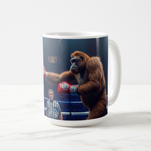 Gorilla vs Orangutan コーヒーマグカップ (正面右)