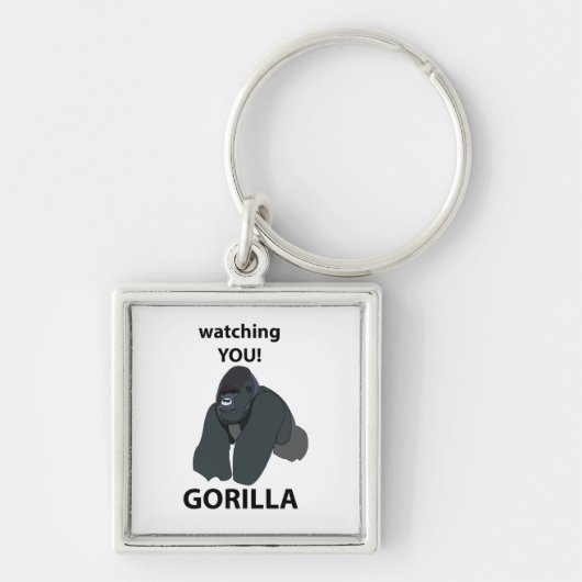 Gorilla Watching You おもしろい Gorilla キーホルダー (正面)