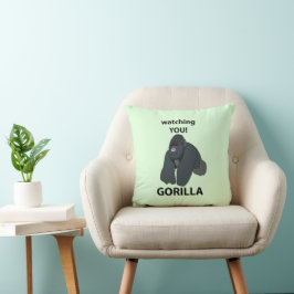 Gorilla Watching You おもしろい Gorilla クッション