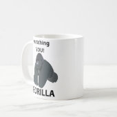 Gorilla Watching You おもしろい Gorilla コーヒーマグカップ (正面左)
