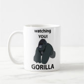 Gorilla Watching You おもしろい Gorilla コーヒーマグカップ (左)