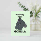 Gorilla Watching You おもしろい Gorilla ポストカード (スタンド正面)