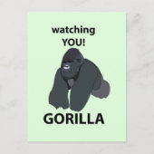 Gorilla Watching You おもしろい Gorilla ポストカード (正面)