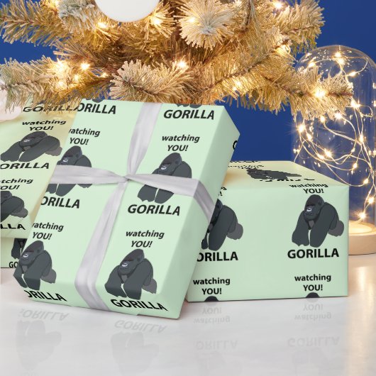 Gorilla Watching You おもしろい Gorilla ラッピングペーパー (クリスマス)