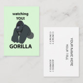 Gorilla Watching You おもしろい Gorilla 名刺 (正面/裏面)