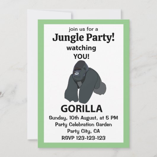 Gorilla Watching You おもしろい Gorilla 招待状 (正面)