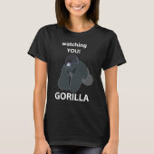 Gorilla Watching You おもしろい Gorilla Tシャツ (正面)