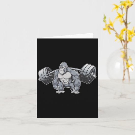 Gorilla Weightlifting Fitness Gym Training Bodybui カード (黄色い花)