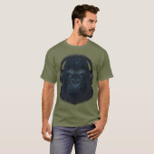 Gorilla with Headphones — Fierce Music Lover  Tシャツ (正面フル)
