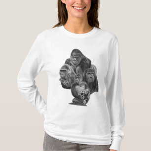 GorillaFamily Long-tshirt (ゴリラ家族ロングTシャツGorillaLife Tシャツ