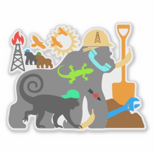 Gorillas at Work シール (正面)