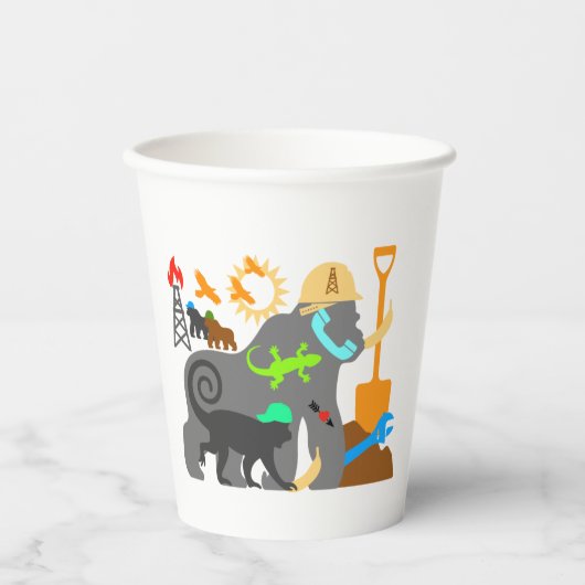 Gorillas at Work 紙コップ (正面)