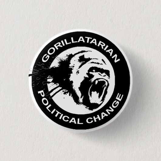 Gorillatarianの円形ボタン 缶バッジ (正面)