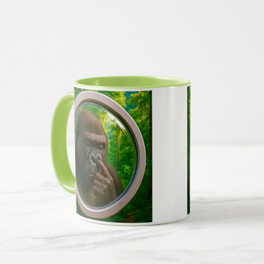 Gorille drôle en forêt マグカップ (正面左)