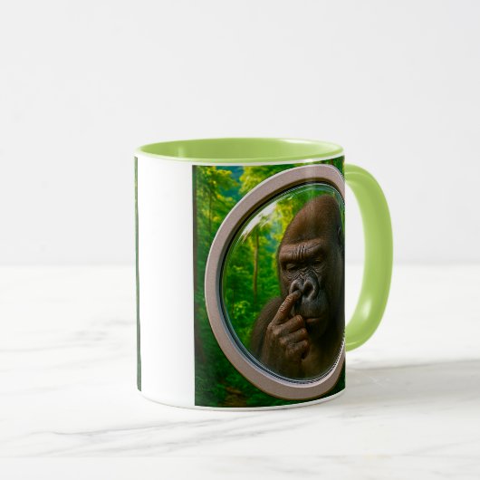 Gorille drôle en forêt マグカップ (正面右)