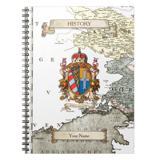 GoriziaとGradisca in 1700sヨーロッパノート ノートブック (正面)