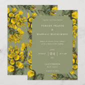 Gorse Botanical Pattern Invitation 招待状 (正面/裏面)