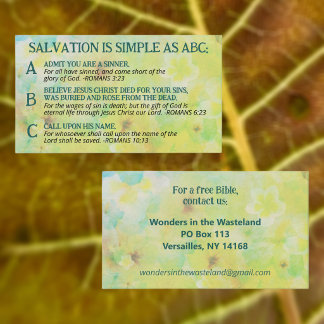 Gospel ABC Salvation Christian Evangelism KJV 名刺