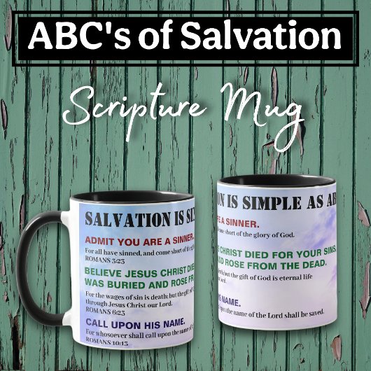 Gospel ABC'S of Salvation Christian KJV Bible マグカップ