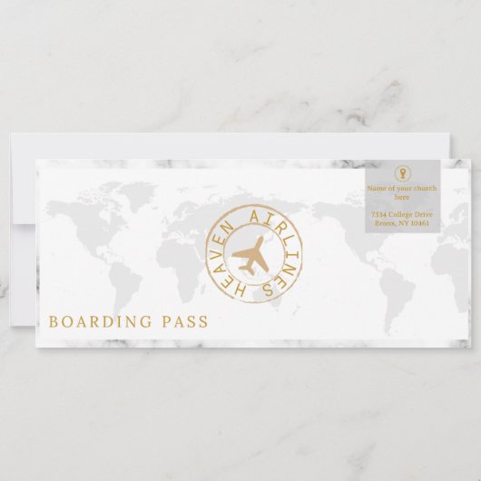 Gospel Boardingパス英語 招待状 (裏面)