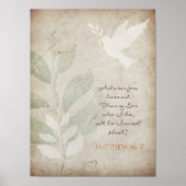 Gospel, Matthew 3:16-17; Scripture Wall Art, Bible ポスター (正面)
